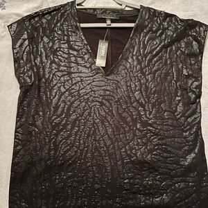 White House Black Market Graphic Boxy Blouse